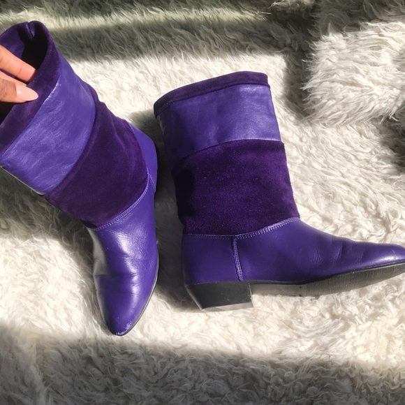 Vintage Shoes - Leather & Suede Vintage Bootie